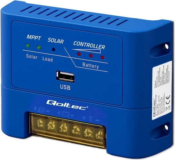 Solárny MPPT regulátor nabíjania Qoltec 15 A pre 12/24 V, LiFePO4