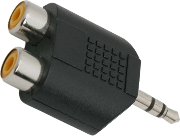 Stereo adaptér 2× RCA zásuvka na 3,5 mm jack zástrčku