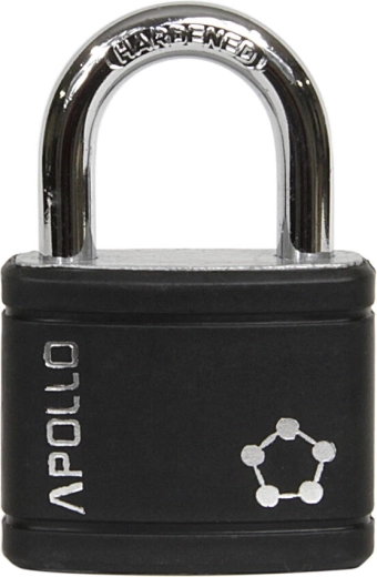 Visací zámok APOLLO 40 mm, čierny, 3 kľúče