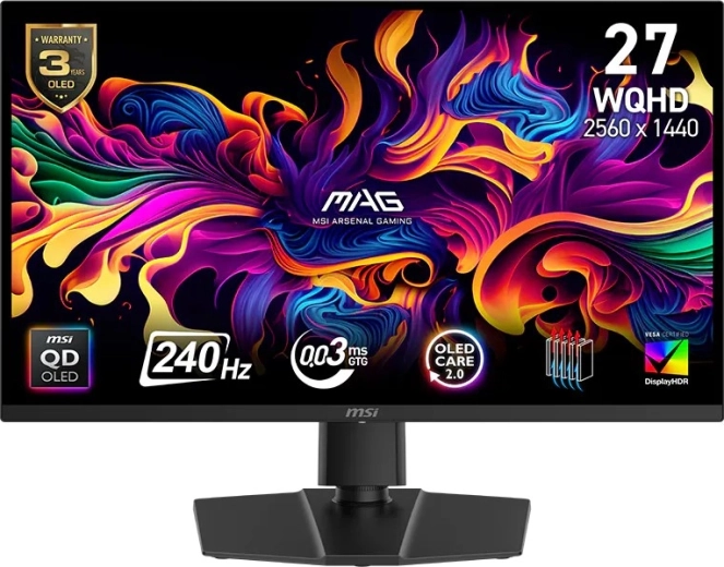 Herný monitor 27" QD‑OLED WQHD 240 Hz MAG 271QP, čierny