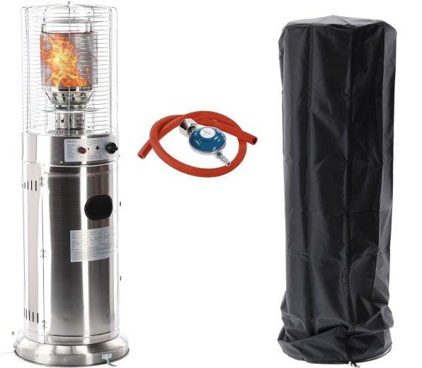 Plynový terasový ohrievač z nehrdzavejúcej ocele 136 cm – kompaktný