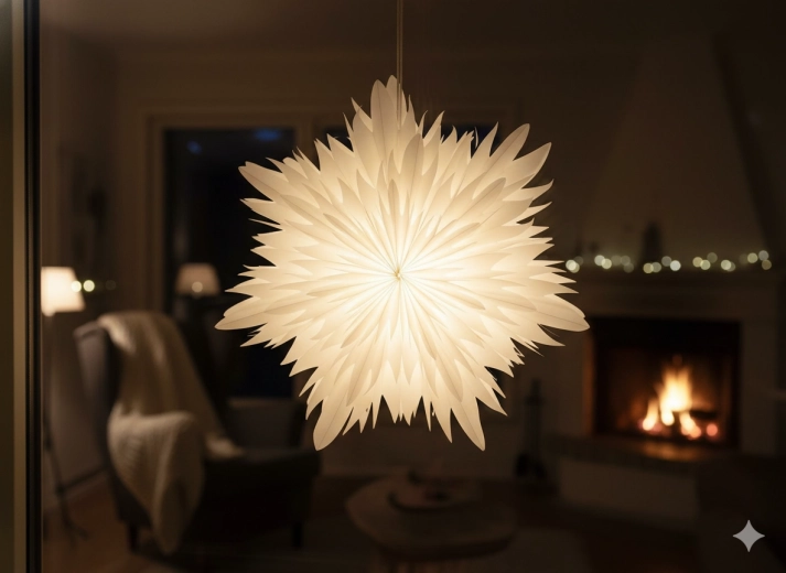 Papierová dvojvrstvová dekoratívna hviezda 40 cm biela