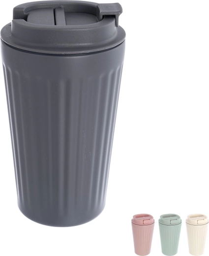 Termo cestovný hrnček 500 ml s viečkom (nerez/plast), farebný mix
