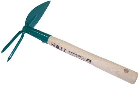 Motyčka srdiečko s 2 hrotmi a násadou 27 cm