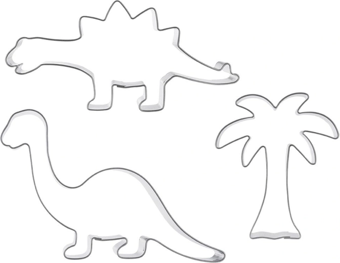 Orion nerezové vykrajovačky na cukrovinky dinosaury a palma - 3 ks