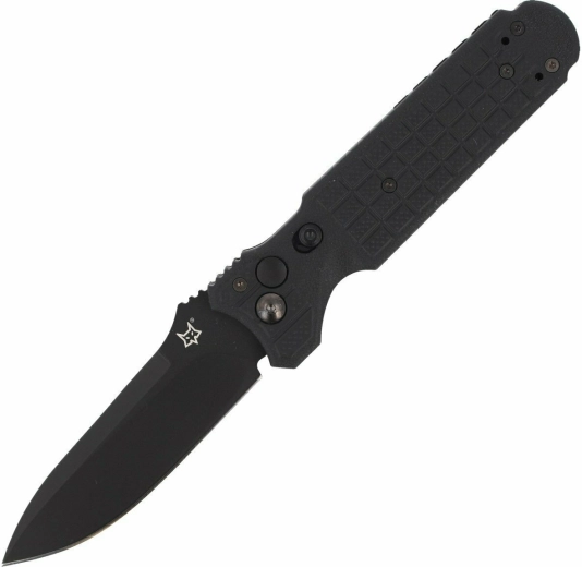 Taktický automatický nôž Fox Knives Predator II, 9,5 cm, celočierny, FRN