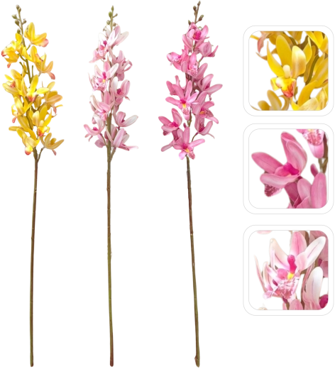 Umelá vetvička orchidey Cymbidium – mix farieb
