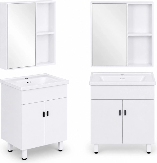 ModernHome kúpeľňová skrinka s umývadlom a zrkadlová skrinka – set