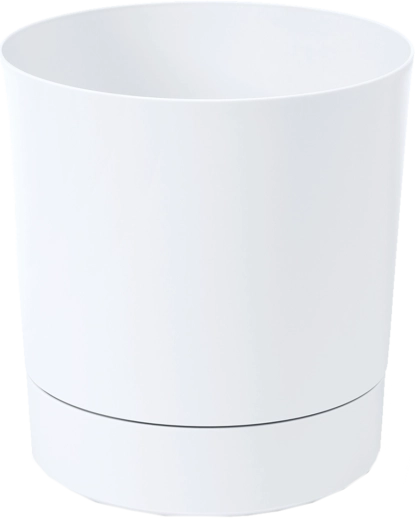 Kvetináč s podmiskou Aura 38 cm biely mat