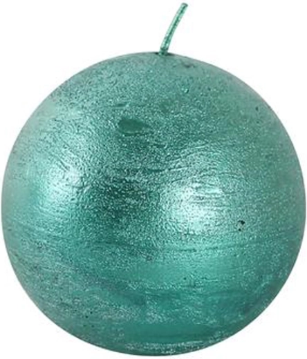 Rustikálna guľatá sviečka 8 cm – zelená Provence