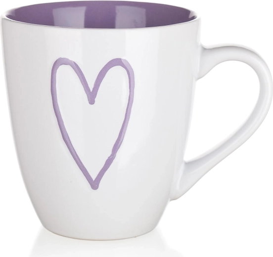 Keramický hrnček Hearts 550 ml – mix farieb