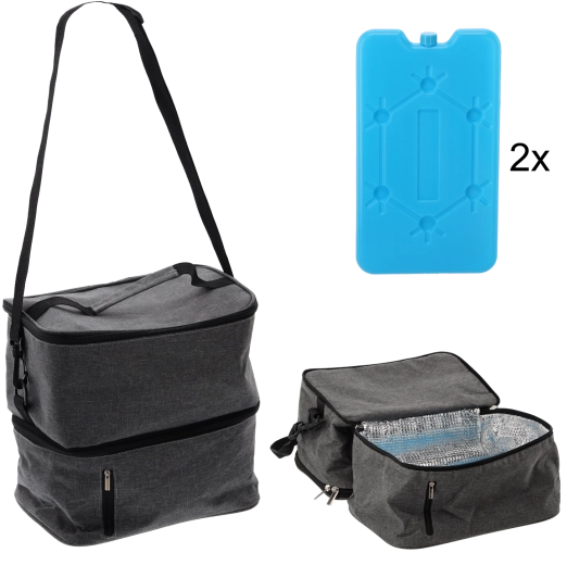 Termotaška 13 l s dvoma chladiacimi vložkami, sivá