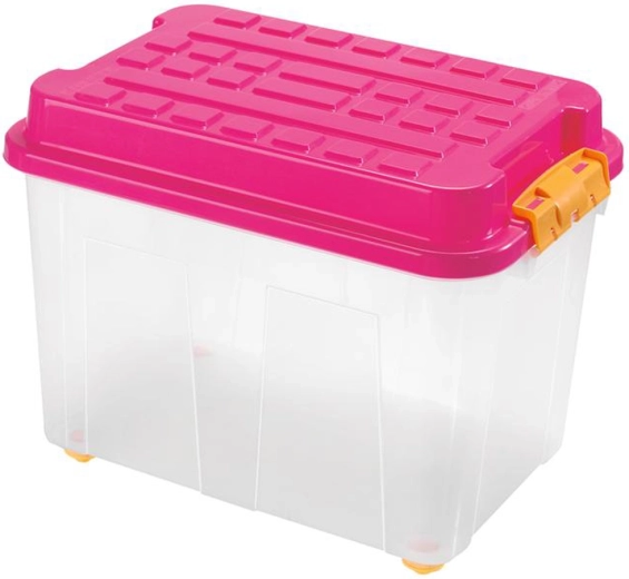 Plastový úložný box 75 l priehľadný, stohovateľný 60 × 40 × 46 cm