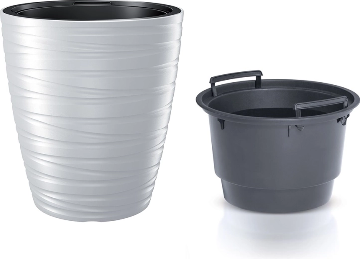 Kvetináč Maze s vložkou 47,5 cm biely