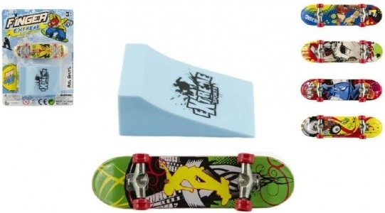 Prstový skateboard s rampou pre deti 10 cm