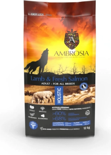 Ambrosia granule pre psy jahňacie a losos 2 kg