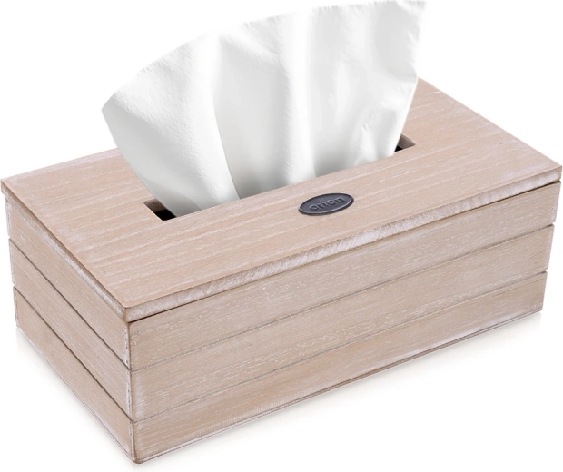 Béžový box na papierové vreckovky 25 × 13,5 × 9 cm