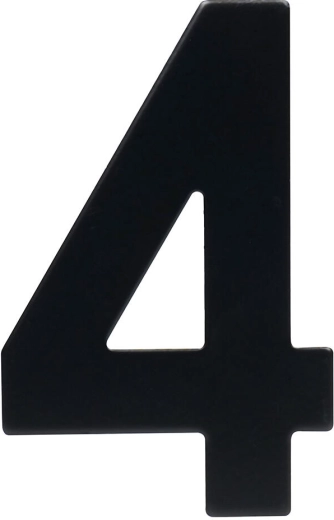 Domové číslo 4, 95 mm, nerez, čierna matná