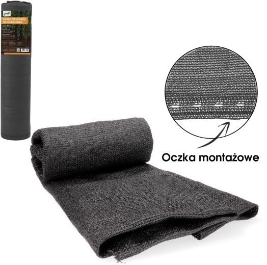 Zatieňovacia sieť na plot antracit 1,5 × 10 m 135 g/m² 90 %
