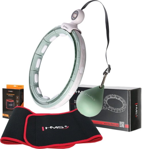 Súprava masážny hula hoop so závažím a počítadlom + zoštíhľujúci pás HMS