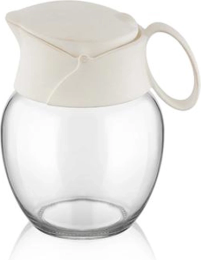 Sklenená kanvička na smotanu 210 ml v farbe slonovej kosti