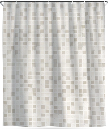 Vodoodolný sprchový záves s háčikmi, mozaika 180 × 180 cm
