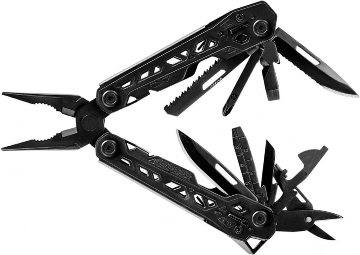 Multitool Gerber Truss Black – čierny multifunkčný nástroj so 17 funkciami a puzdrom