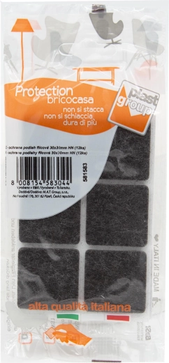 Fľisové samolepiace podložky pod nábytok 30 × 30 mm, hnedé (12 ks)