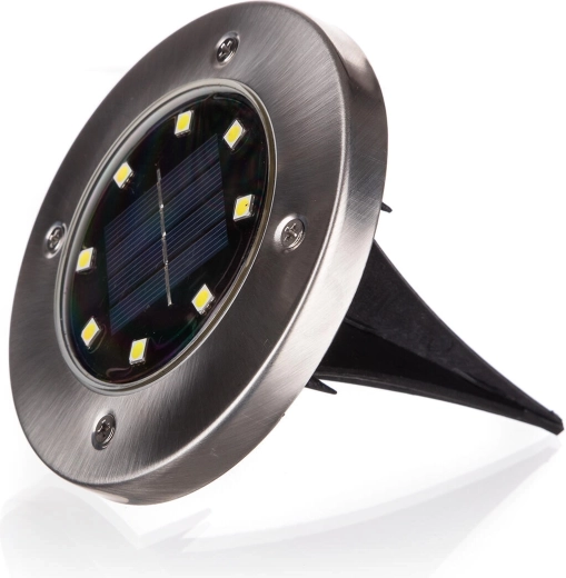 Solárne zapustené podlahové LED svetlo 12 cm, nehrdzavejúca oceľ/plast