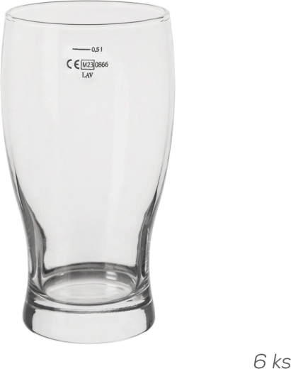 Pivové poháre Belek 0,5 l (cejch) 6 ks