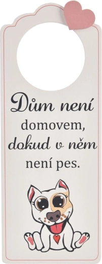Drevená visačka na dvere Dog Home
