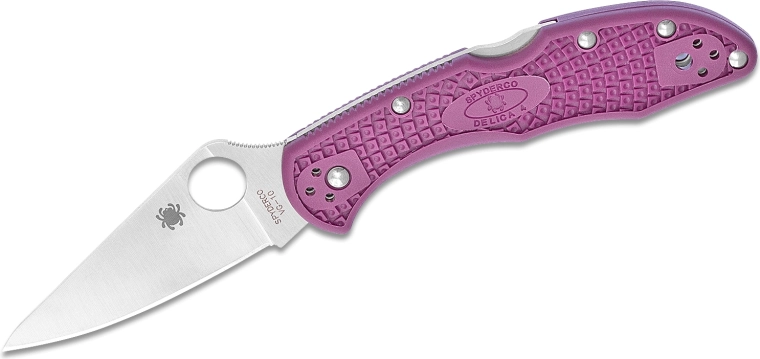 Spyderco Delica 4 Flat Ground Purple fialový zatvárací vreckový nôž