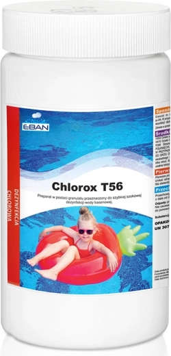 Chlorox T56 granulát 1 kg na šokovú dezinfekciu bazénovej vody