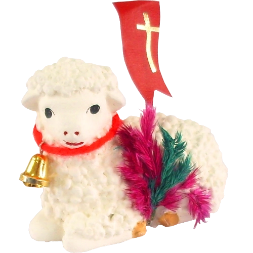 Ležiaci veľkonočný baránok zo sadry