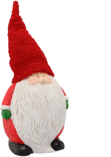 Vianočný keramický škriatok s červenou čiapkou 24 × 20,5 × 29/37 cm