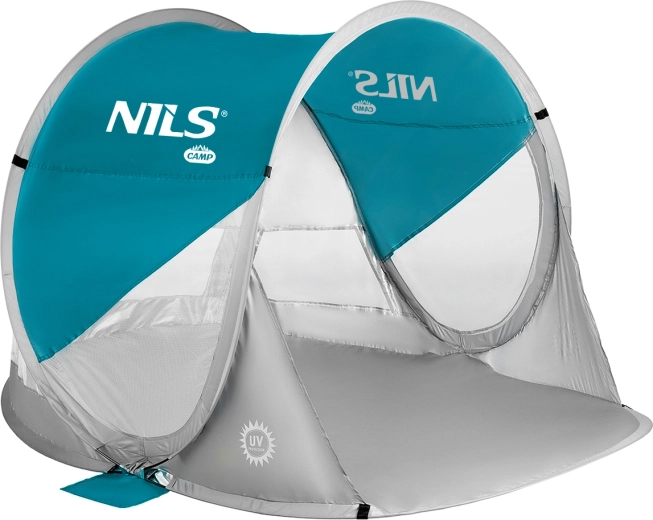 Samorozkladací plážový stan NILS Camp modrozelený