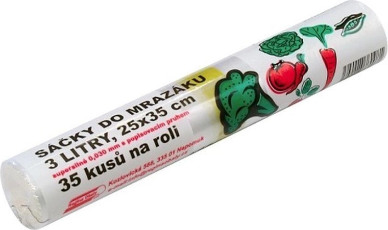 Vrecká do mrazničky s popisovacím pruhom 3 l, extra silné (35 ks)