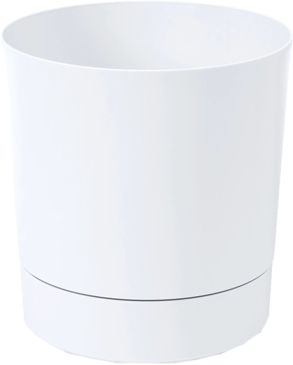 Kvetináč s podmiskou AURA 28 cm biely