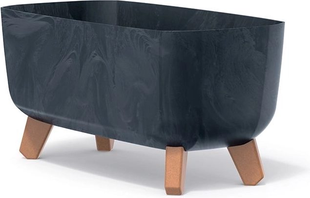 Kvetináč s nožičkami Gracia Case betónový efekt 39 cm antracit