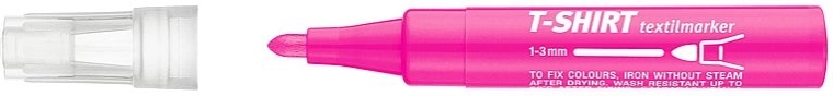 Popisovač na textil ružový s guľatým hrotom