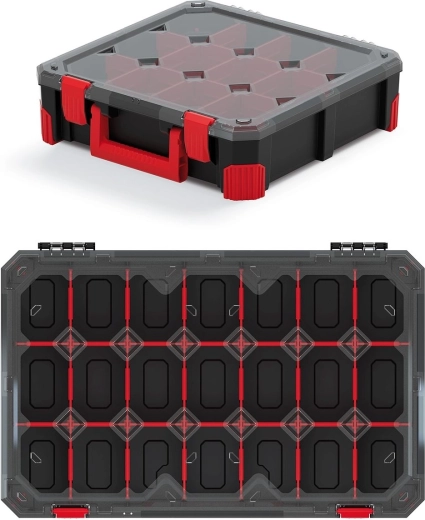 Organizér TITAN s 21 priehradkami, priehľadné veko z polykarbonátu