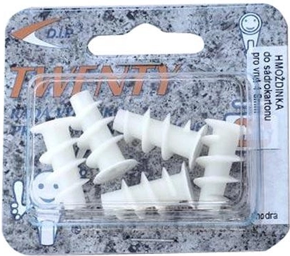 Plastová hmoždinka do sadrokartónu, 5 ks, blistr