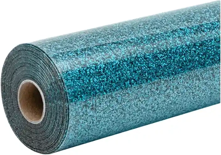 HTVRONT trblietavá termotransferová fólia 30,5 × 90 cm modrá