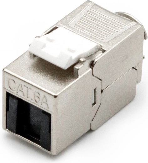 Keystone modul RJ45 kat. 6A tienený, beznástrojový s protiprachovou krytkou – 1 kus