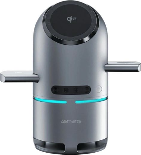 Bezdrôtová nabíjacia stanica 3v1 4smarts ChargeBot Sound Qi2 sivá