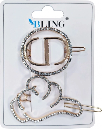 Sponky do vlasov, sponky do vlasov BLING 2 ks – zlaté, typ IV
