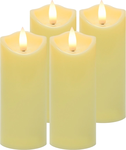 Ruhhy LED sviečka/vložka do lampáša 12,5 × 5 cm, teplá biela, blikajúci plameň (4 ks)