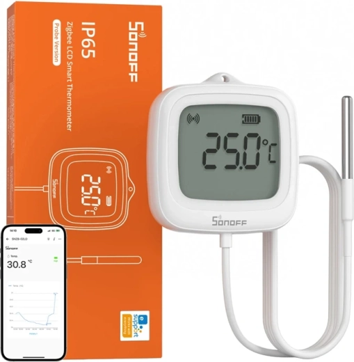 Zigbee teplotný senzor SONOFF SNZB-02LD s LCD displejom a sondou