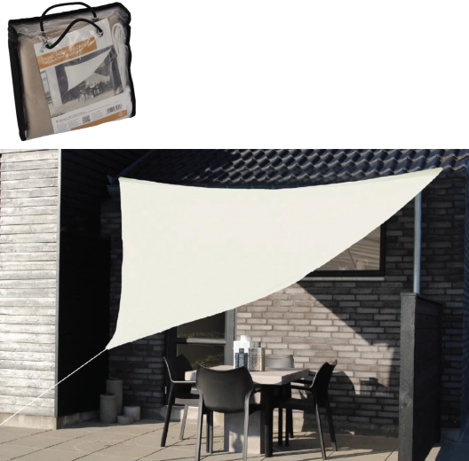 Trojuholníková tieniaca plachta béžová 3,6 m