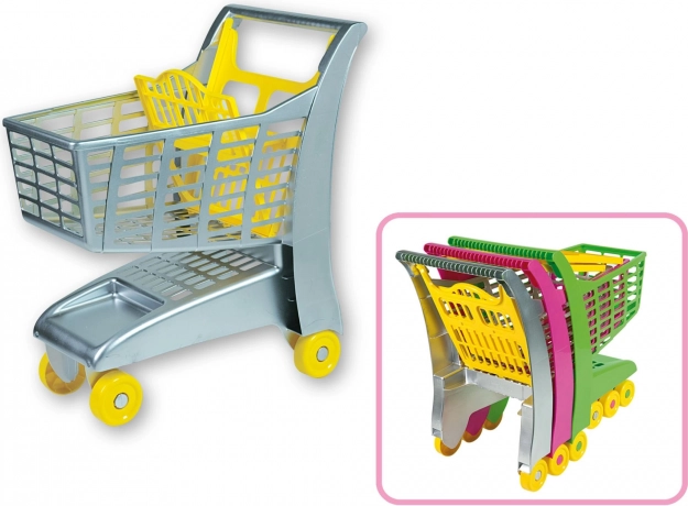 Nákupný vozík so sedadlom sivý